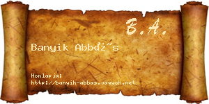 Banyik Abbás névjegykártya